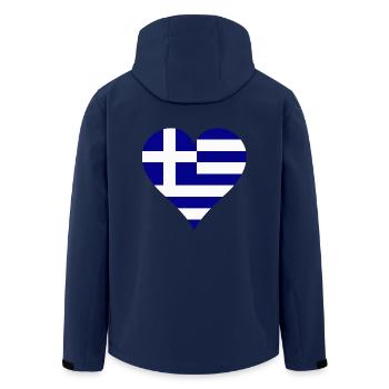 Greek flag as a heart - Men’s Recycled Softshell Jacket by Stanley/Stella - navy - Back - AI Model Male 185 light (185cm)