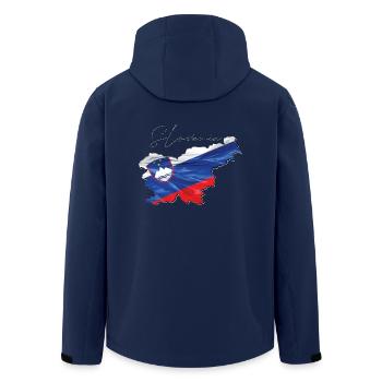 Slowenien Flagge in der Slowenien Landkarte EN - Recycelte Männer Softshell-Jacke von Stanley/Stella - Navy - Hinten - AI Model Male 185 light (185cm)