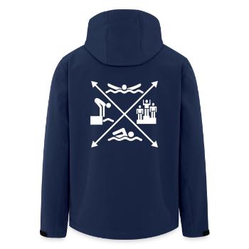 schwimmen - Recycelte Männer Softshell-Jacke von Stanley/Stella - Navy - Hinten - AI Model Male 185 light (185cm)