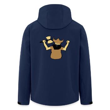 Viking Man Gift Strong Axe Beard Idea Earlier - Men’s Recycled Softshell Jacket by Stanley/Stella - navy - Back - AI Model Male 185 light (185cm)