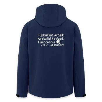 Tischtennis ist Kunst! - Recycelte Männer Softshell-Jacke von Stanley/Stella - Navy - Hinten - AI Model Male 185 light (185cm)