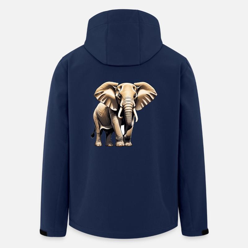 Elefant - Tier Design - Recycelte Männer Softshell-Jacke von Stanley/Stella - Navy