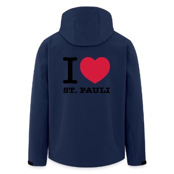 I love St. Pauli - Recycelte Männer Softshell-Jacke von Stanley/Stella - Navy - Hinten - AI Model Male 185 light (185cm)