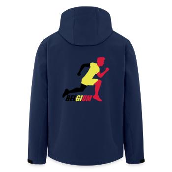 Belgium Belgien Text Flagge Cool Fußball Fan Spaß - Recycelte Männer Softshell-Jacke von Stanley/Stella - Navy - Hinten - AI Model Male 185 light (185cm)