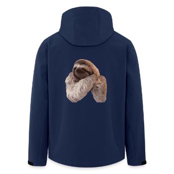 Sloth / Sloth - Men’s Recycled Softshell Jacket by Stanley/Stella - navy - Back - AI Model Male 185 light (185cm)