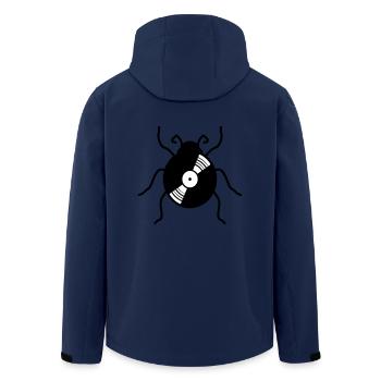 vinyl plate music party dj disco club hang up ma - Men’s Recycled Softshell Jacket by Stanley/Stella - navy - Back - AI Model Male 185 light (185cm)