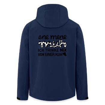 Motto: ich trinke nix von einer Kuh – Geschenkidee - Recycelte Männer Softshell-Jacke von Stanley/Stella - Navy - Hinten - AI Model Male 185 light (185cm)