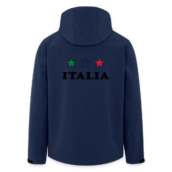Italia - Italie 3 étoiles Vert Blanc Rouge - Veste softshell homme en polyester recyclé Stanley/Stella - marine - Dos - AI Model Male 185 light (185cm)
