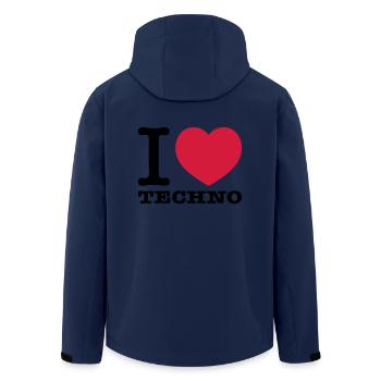 I love Techno Musik - Recycelte Männer Softshell-Jacke von Stanley/Stella - Navy - Hinten - AI Model Male 185 light (185cm)