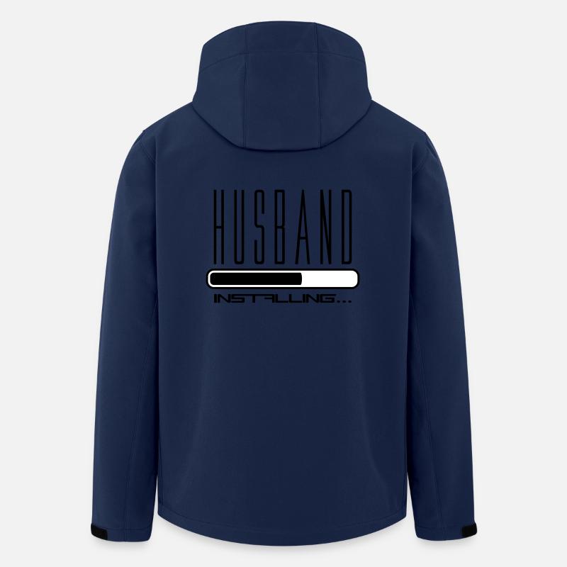 husband husband installing loading bar - Men’s Recycled Softshell Jacket by Stanley/Stella - navy