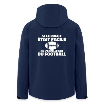 If rugby was easy - Men’s Recycled Softshell Jacket by Stanley/Stella - navy - Back - AI Model Male 185 light (185cm)