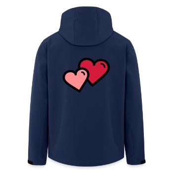 Valentine's Heart: double coeur - Veste softshell homme en polyester recyclé Stanley/Stella - marine - Dos - AI Model Male 185 light (185cm)