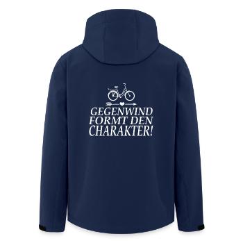 Fahrrad - Recycelte Männer Softshell-Jacke von Stanley/Stella - Navy - Hinten - AI Model Male 185 light (185cm)