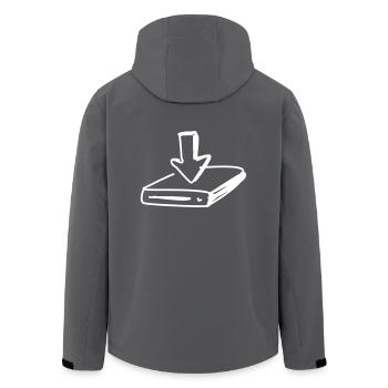 Festplatte mit Pfeil - Recycelte Männer Softshell-Jacke von Stanley/Stella - Anthrazit - Hinten - AI Model Male 185 light (185cm)