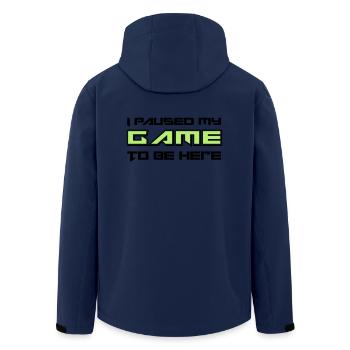Gamers - Men’s Recycled Softshell Jacket by Stanley/Stella - navy - Back - AI Model Male 185 light (185cm)