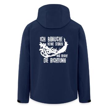 Ich brauche keine Straße mir reicht die Richtung - Recycelte Männer Softshell-Jacke von Stanley/Stella - Navy - Hinten - AI Model Male 185 light (185cm)