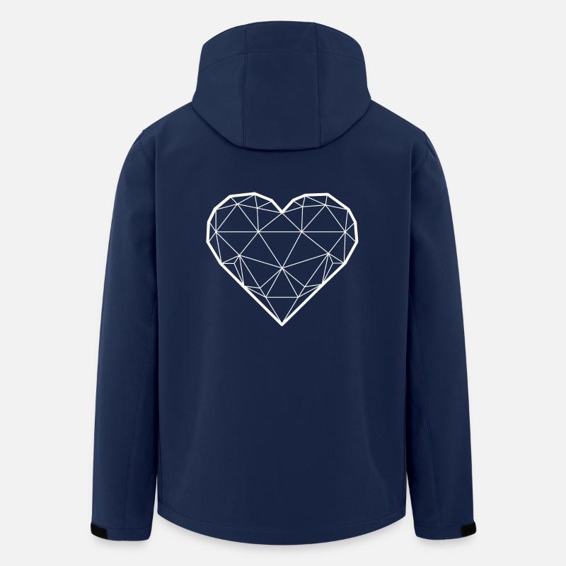Herz 3D weiß - Recycelte Männer Softshell-Jacke von Stanley/Stella - Navy