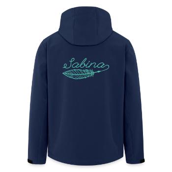 Stylo prénom Sabina - Veste softshell homme en polyester recyclé Stanley/Stella - marine - Dos - AI Model Male 185 light (185cm)