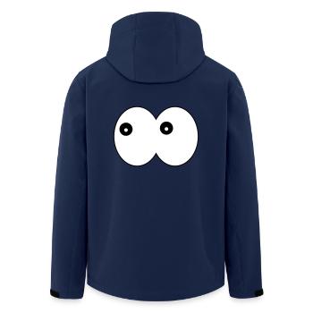 Drôle d’yeux- BD regards sur la gauche - Veste softshell homme en polyester recyclé Stanley/Stella - marine - Dos - AI Model Male 185 light (185cm)