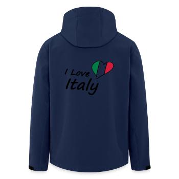 I Love Italy - Recycelte Männer Softshell-Jacke von Stanley/Stella - Navy - Hinten - AI Model Male 185 light (185cm)