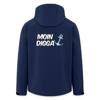 Moin Digga Hamburg - Recycelte Männer Softshell-Jacke von Stanley/Stella - Navy - Hinten - AI Model Male 185 light (185cm)