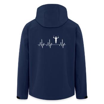 Heartbeat ECG Gymnastics Gymnastics Acrobatics Sport - Men’s Recycled Softshell Jacket by Stanley/Stella - navy - Back - AI Model Male 185 light (185cm)
