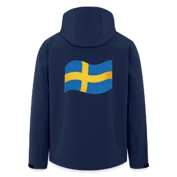 Die Flagge von Schweden Sverige - Recycelte Männer Softshell-Jacke von Stanley/Stella - Navy - Hinten - AI Model Male 185 light (185cm)