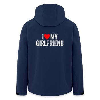 J’aime ma copine La Saint-Valentin copine - Veste softshell homme en polyester recyclé Stanley/Stella - marine - Dos - AI Model Male 185 light (185cm)