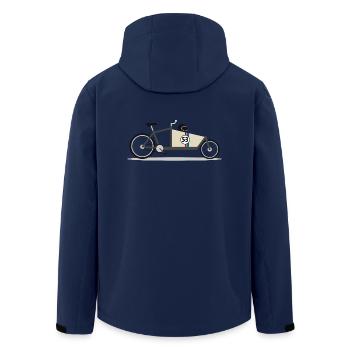 Cargo bike racing car - Men’s Recycled Softshell Jacket by Stanley/Stella - navy - Back - AI Model Male 185 light (185cm)