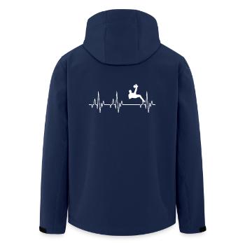 Heartbeat ECG Soccer Player Soccer - Men’s Recycled Softshell Jacket by Stanley/Stella - navy - Back - AI Model Male 185 light (185cm)