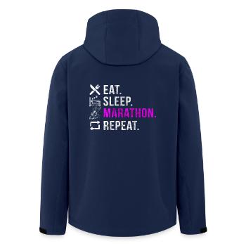 Eat Sleep Marathon Repeat - Recycelte Männer Softshell-Jacke von Stanley/Stella - Navy - Hinten - AI Model Male 185 light (185cm)