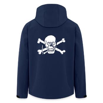 Gutgelaunter Totenkopf - Recycelte Männer Softshell-Jacke von Stanley/Stella - Navy - Hinten - AI Model Male 185 light (185cm)