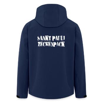 Sankt Pauli Zeckenpack - Recycelte Männer Softshell-Jacke von Stanley/Stella - Navy - Hinten - AI Model Male 185 light (185cm)