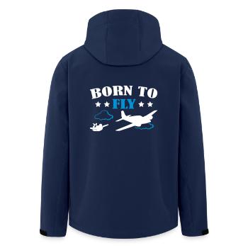 Né pour voler parachutisme - Veste softshell homme en polyester recyclé Stanley/Stella - marine - Dos - AI Model Male 185 light (185cm)