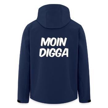 Moin Digga Hamburg - Recycelte Männer Softshell-Jacke von Stanley/Stella - Navy - Hinten - AI Model Male 185 light (185cm)