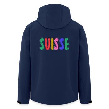 SUISSE. PAYS - Veste softshell homme en polyester recyclé Stanley/Stella - marine - Dos - AI Model Male 185 light (185cm)