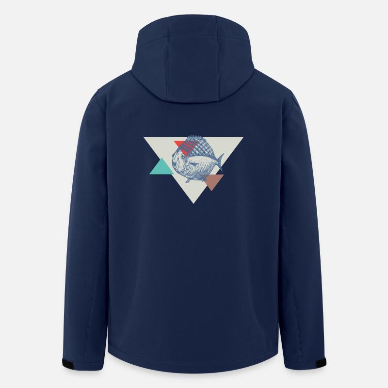 Conception de triangle de poisson - Veste softshell homme en polyester recyclé Stanley/Stella - marine
