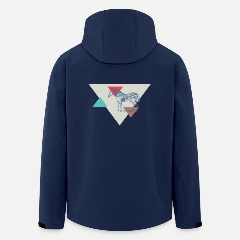 Zebra Dreieck Design - Recycelte Männer Softshell-Jacke von Stanley/Stella - Navy