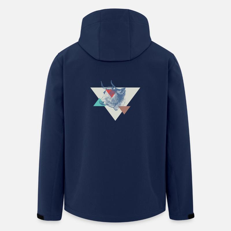 Conception de triangle de vache - Veste softshell homme en polyester recyclé Stanley/Stella - marine