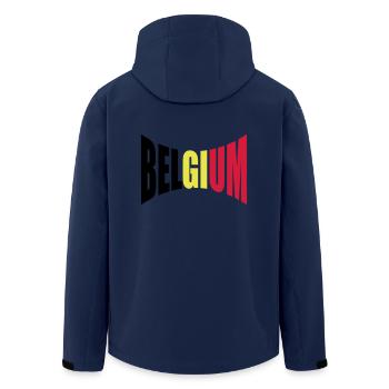 Belgique Belgique Texte Drapeau Cool Football Fan Fun - Veste softshell homme en polyester recyclé Stanley/Stella - marine - Dos - AI Model Male 185 light (185cm)