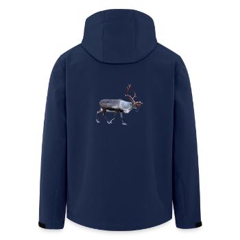 Magical deer with reindeer antler details - Men’s Recycled Softshell Jacket by Stanley/Stella - navy - Back - AI Model Male 185 light (185cm)
