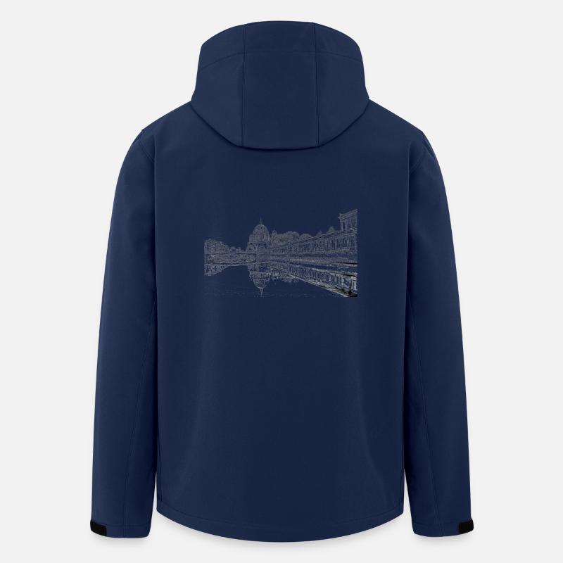 Bruecke Berlin Bleistiftzeichnung - Recycelte Männer Softshell-Jacke von Stanley/Stella - Navy