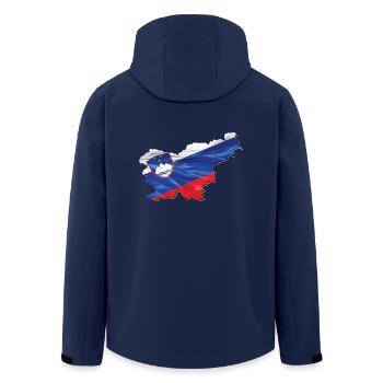 Slowenien Flagge in der Slowenien Landkarte - Recycelte Männer Softshell-Jacke von Stanley/Stella - Navy - Hinten - AI Model Male 185 light (185cm)