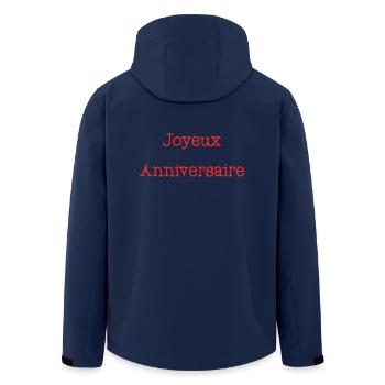 1. 1 AN. 1er ANNIVERSAIRE. ANNIVERSAIRE 1 AN - Veste softshell homme en polyester recyclé Stanley/Stella - marine - Dos - AI Model Male 185 light (185cm)