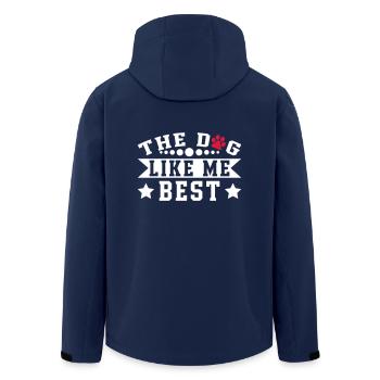 The Dog Like Me Best - Recycelte Männer Softshell-Jacke von Stanley/Stella - Navy - Hinten - AI Model Male 185 light (185cm)