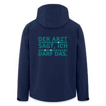 Arzt Spruch Logo Geschenkidee Symbol Party witzig - Recycelte Männer Softshell-Jacke von Stanley/Stella - Navy - Hinten - AI Model Male 185 light (185cm)