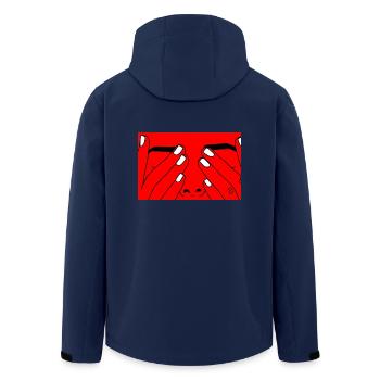 Face red white - Men’s Recycled Softshell Jacket by Stanley/Stella - navy - Back - AI Model Male 185 light (185cm)