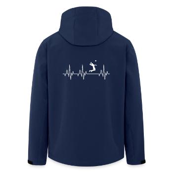 Heartbeat ECG Beach Volleyball Player Sports - Men’s Recycled Softshell Jacket by Stanley/Stella - navy - Back - AI Model Male 185 light (185cm)