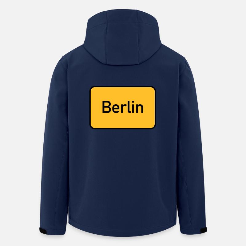 Panneau de rue de Berlin - Veste softshell homme en polyester recyclé Stanley/Stella - marine