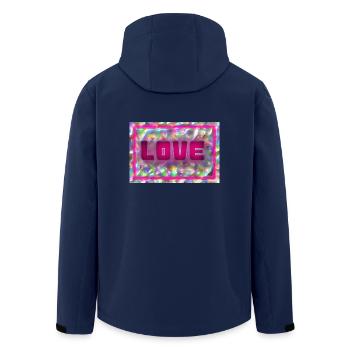 LIEBE. PAAR. ICH HABE GERADE GEHEIRATET. Junggesellinnenabschied. HEILIGER VALENTINSTAG. - Recycelte Männer Softshell-Jacke von Stanley/Stella - Navy - Hinten - AI Model Male 185 light (185cm)